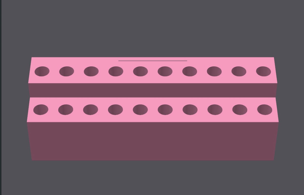 20 Slot Pen Stand (15mm Slots) With and Without Character Opening