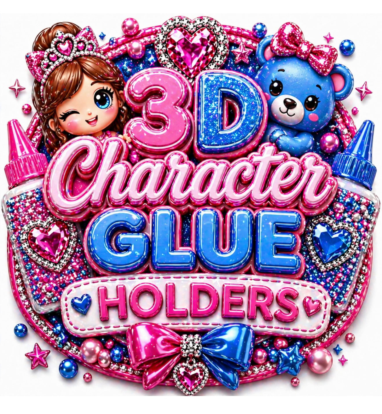 3D Character Glue Holder