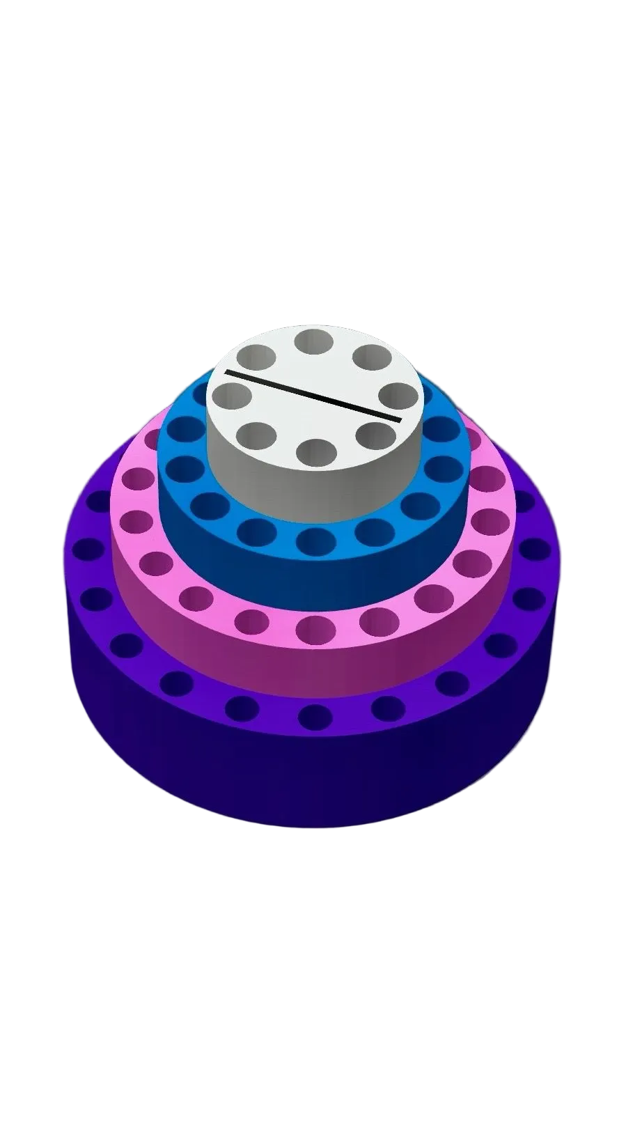 60 Rotating Slots-half/half w/Custom Character 15mm top/13mm bottom