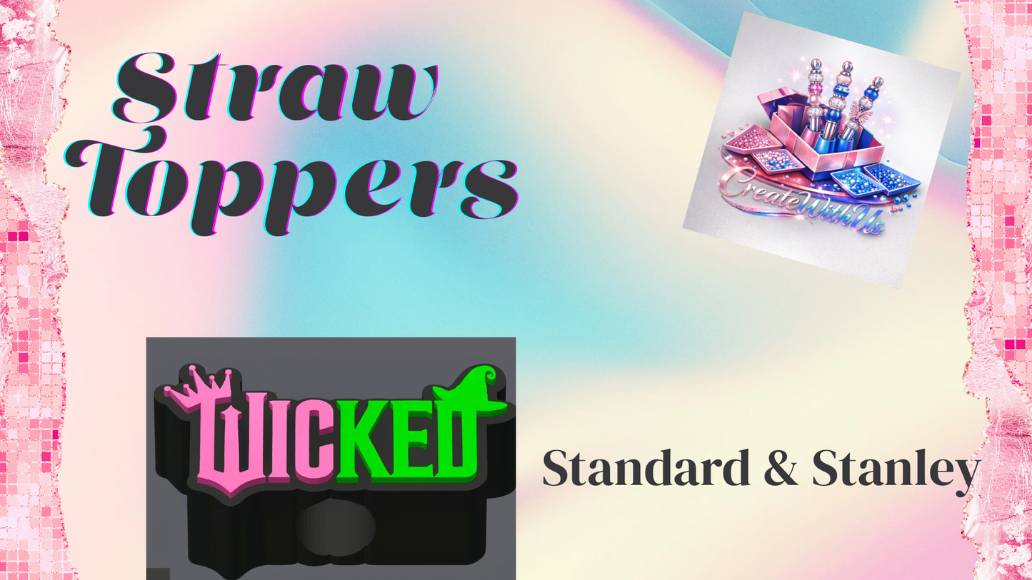 3D Straw Toppers (10 for $25) Same Toppers -Wholesale