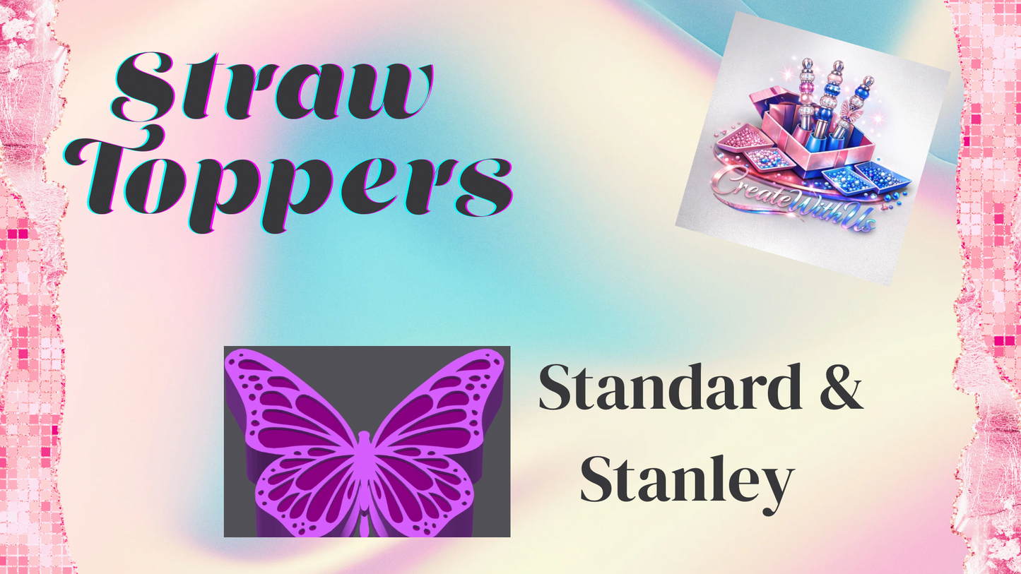 3D Straw Toppers (10 for $25) Same Toppers -Wholesale
