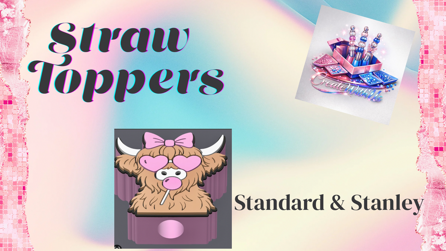 3D Straw Toppers (10 for $25) Same Toppers -Wholesale