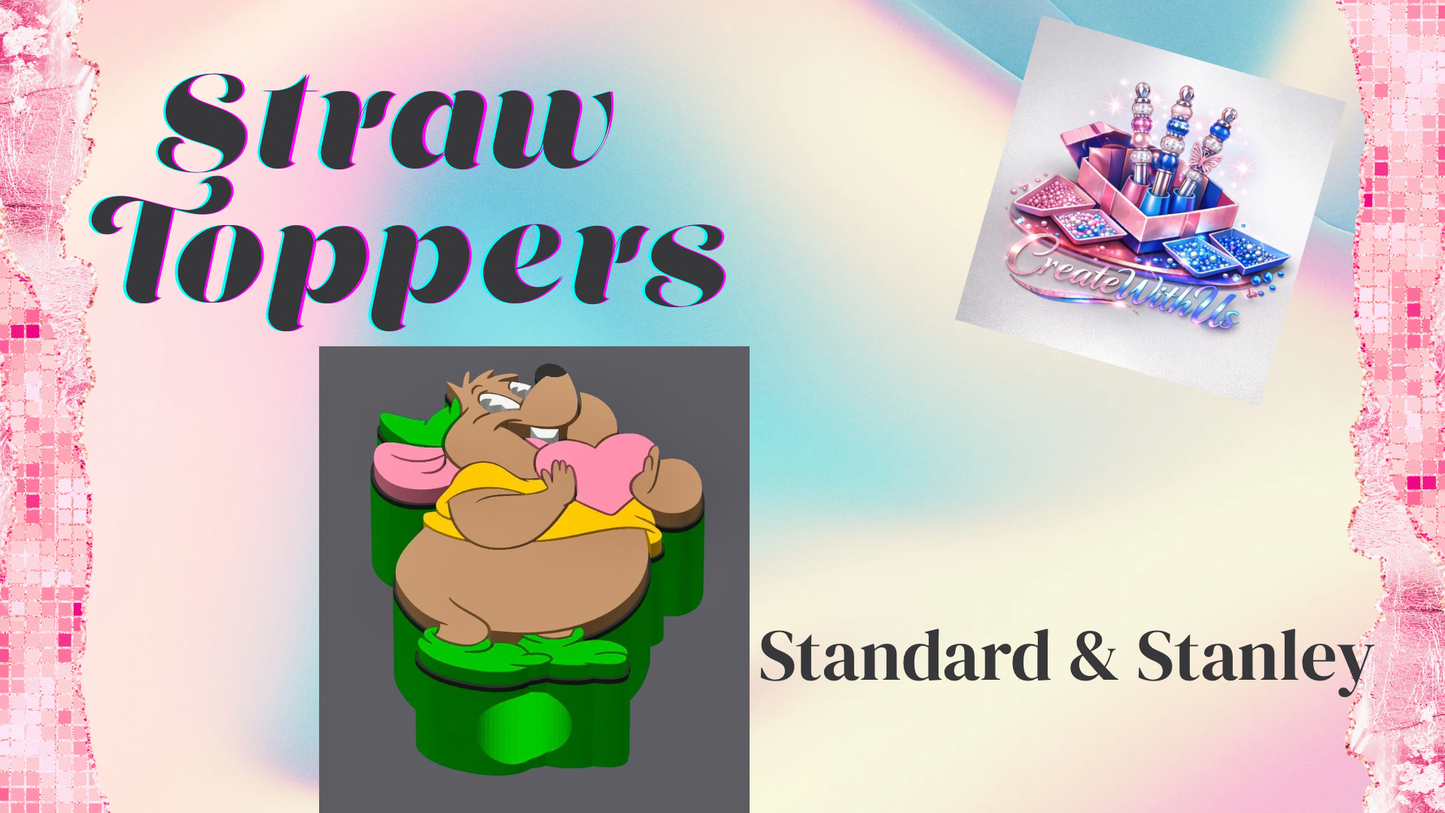 3D Straw Toppers (10 for $25) Same Toppers -Wholesale