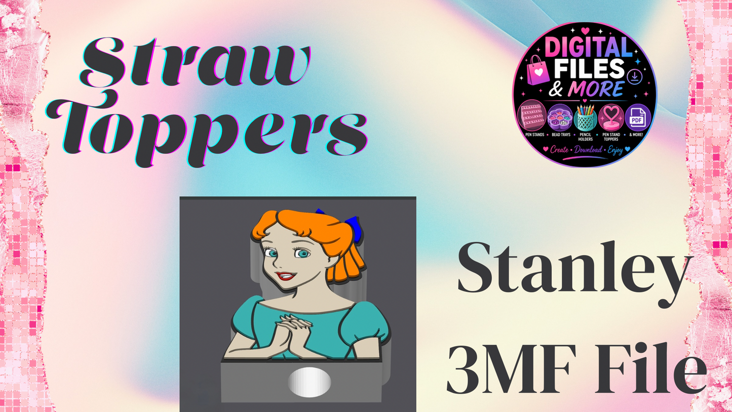 3D Straw Toppers (10 for $25) Same Toppers -Wholesale