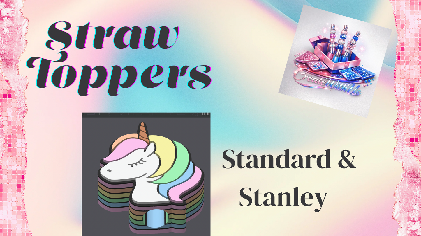 3D Straw Toppers (10 for $25) Same Toppers -Wholesale