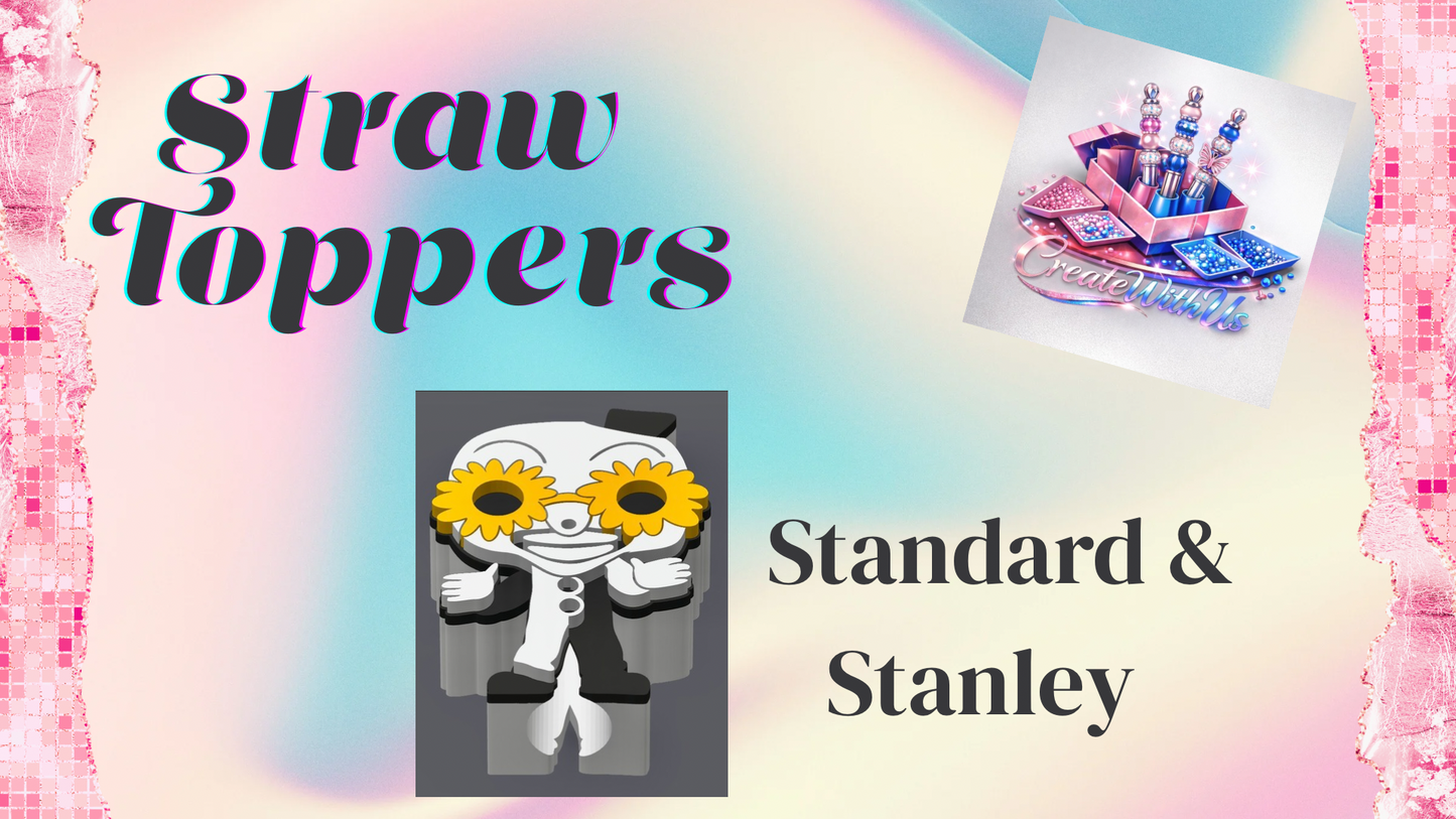 3D Straw Toppers (10 for $25) Same Toppers -Wholesale