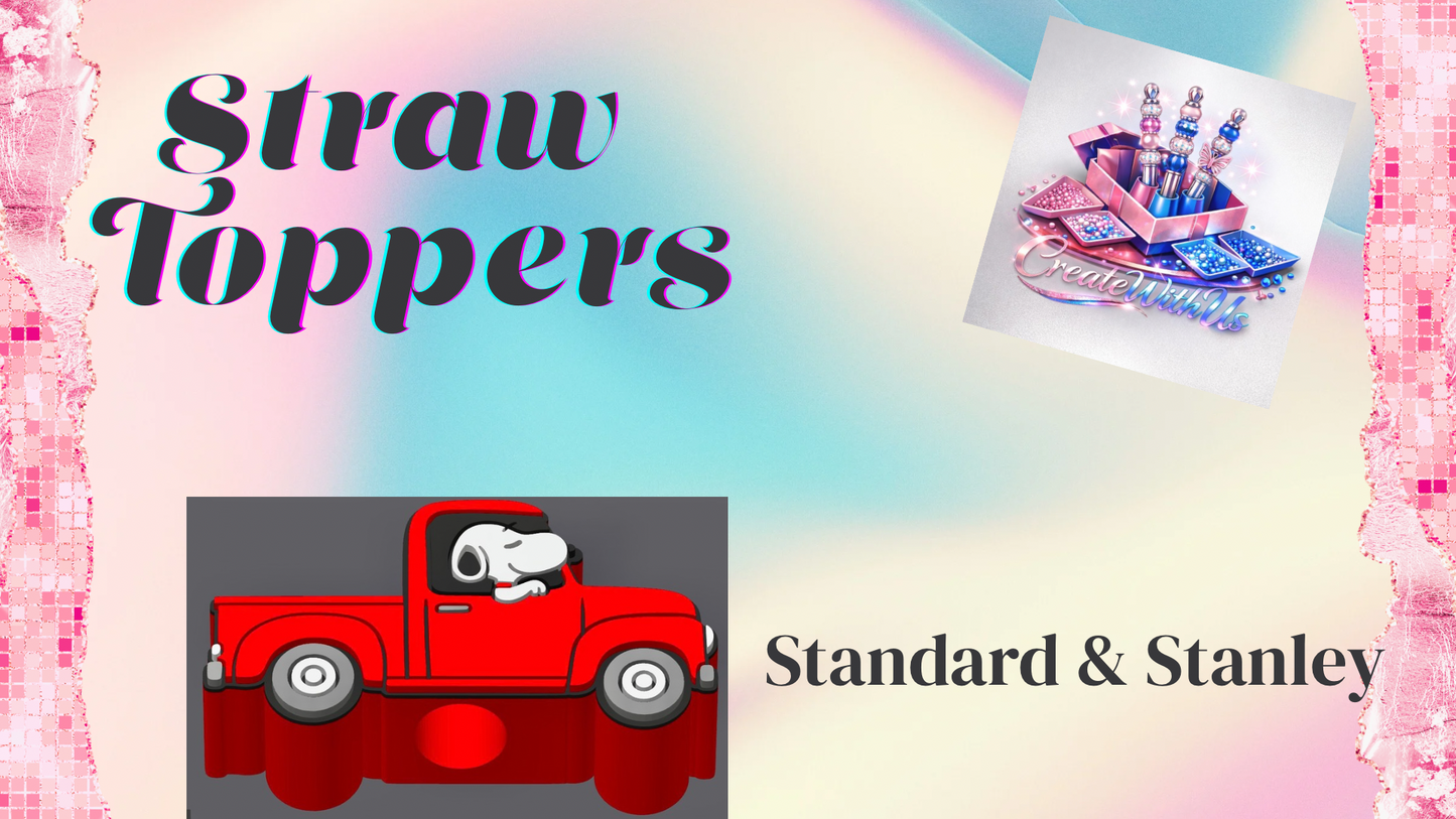 3D Straw Toppers (10 for $25) Same Toppers -Wholesale