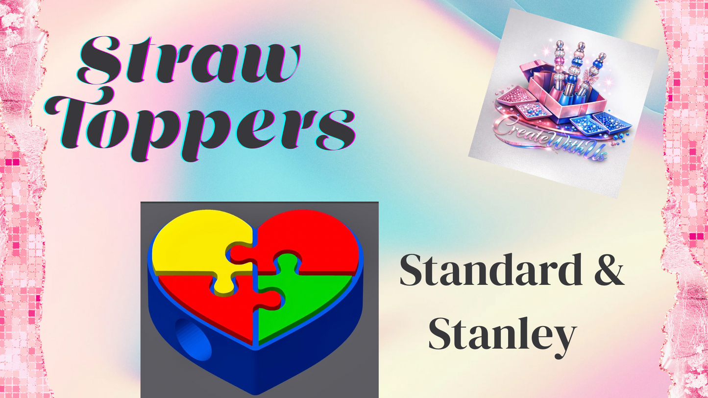 3D Straw Toppers (10 for $25) Same Toppers -Wholesale