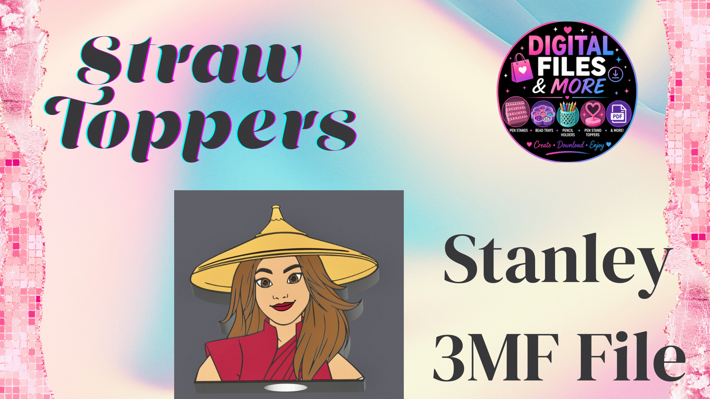 3D Straw Toppers (10 for $25) Same Toppers -Wholesale