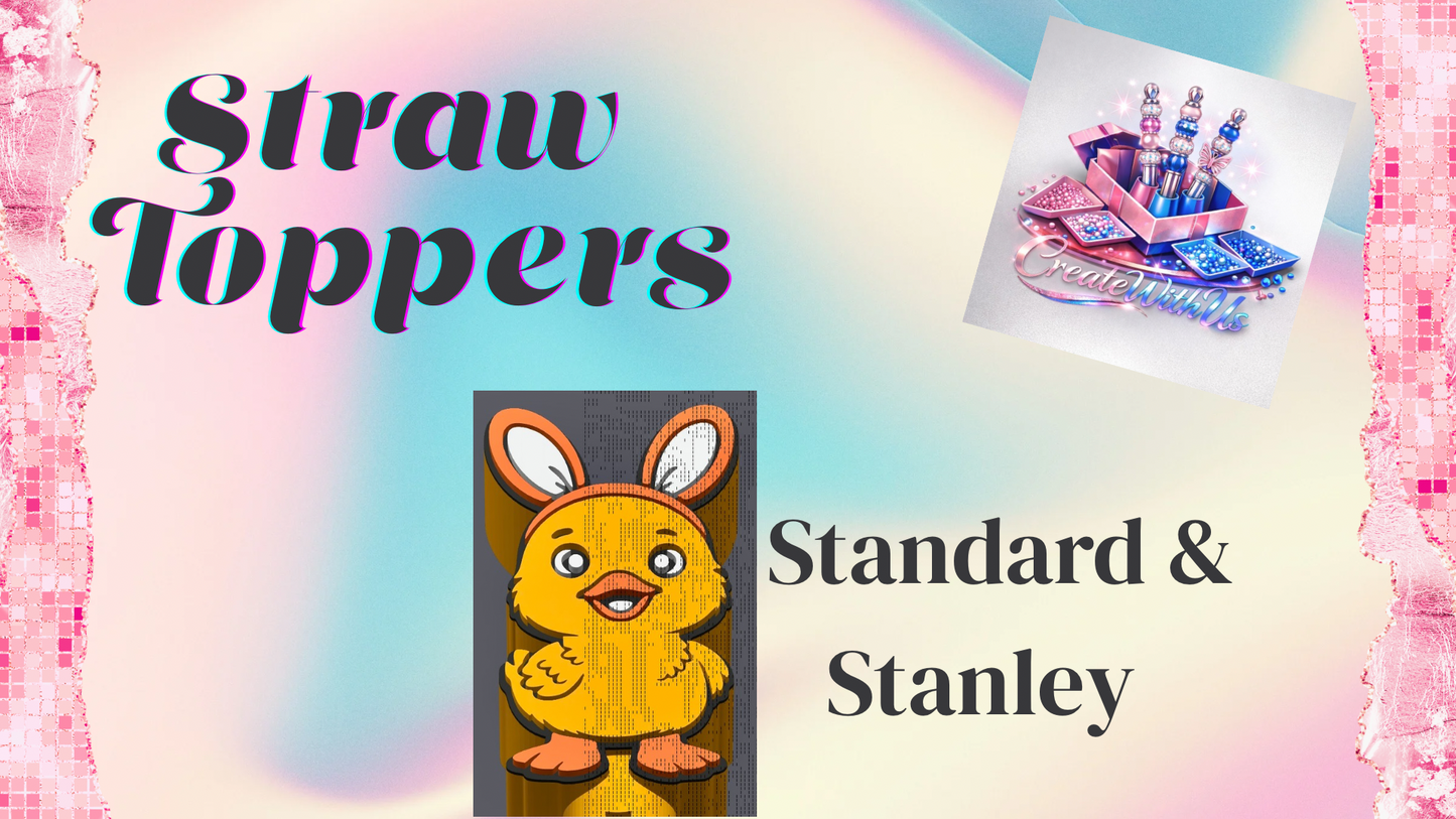 3D Straw Toppers (10 for $25) Same Toppers -Wholesale