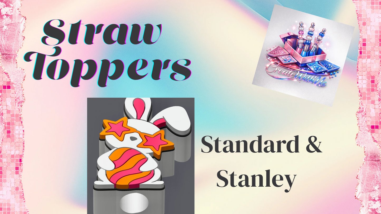 3D Straw Toppers (10 for $25) Same Toppers -Wholesale