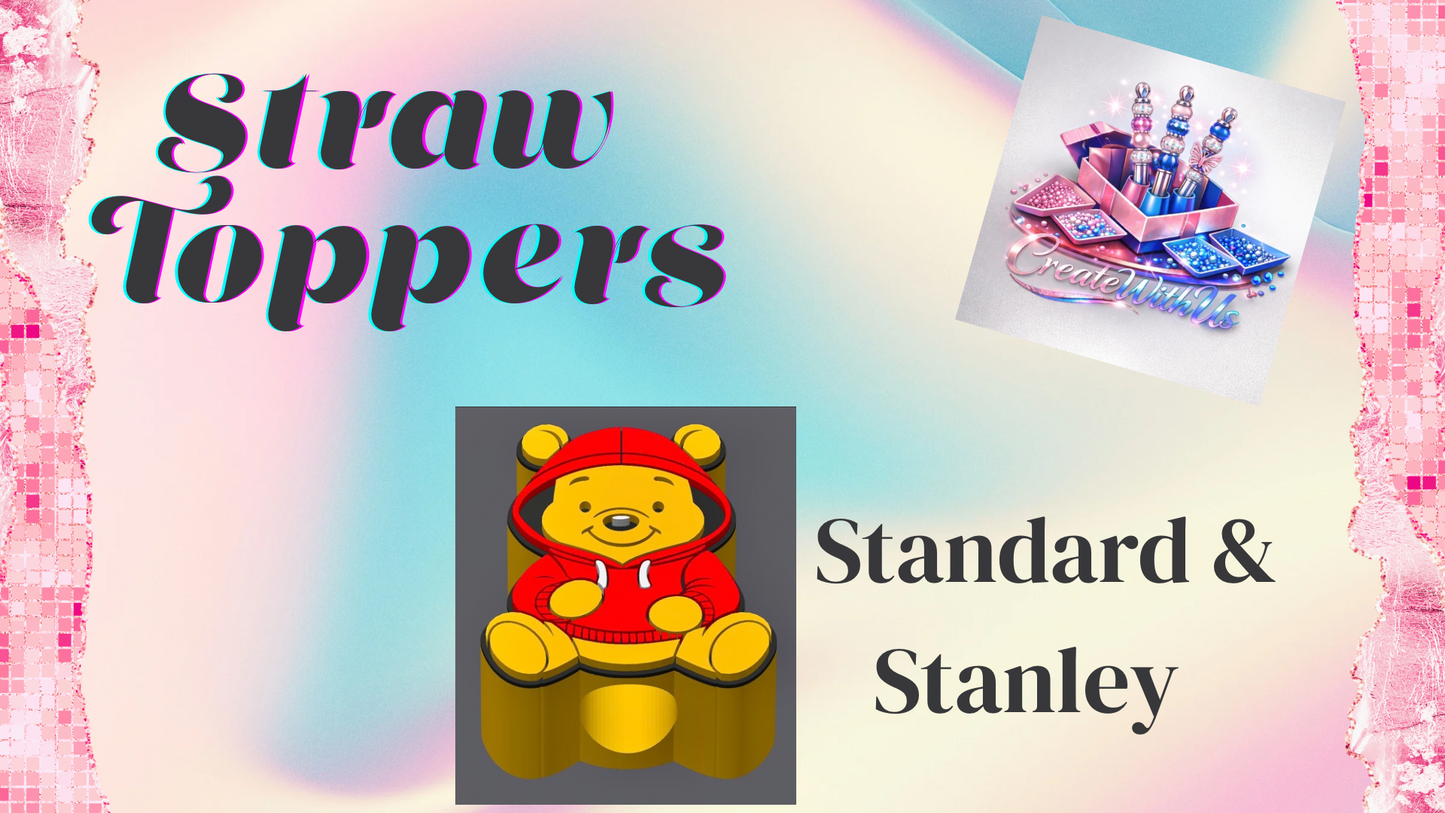 3D Straw Toppers (10 for $25) Same Toppers -Wholesale