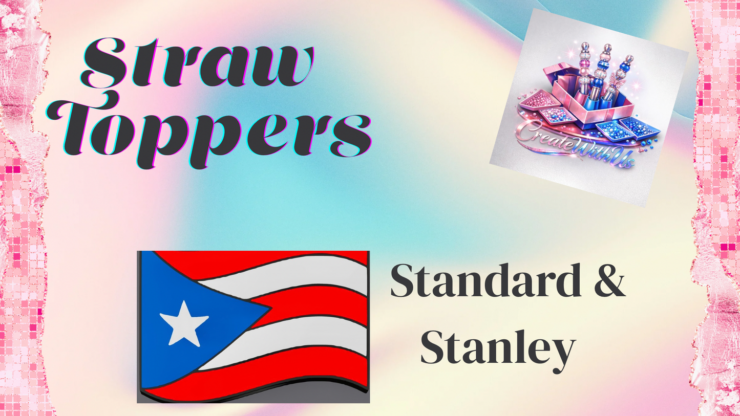 3D Straw Toppers (10 for $25) Same Toppers -Wholesale