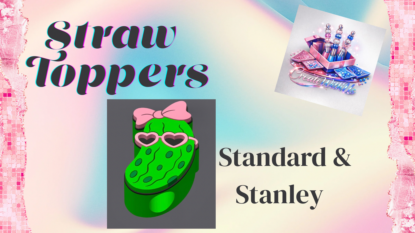 3D Straw Toppers (10 for $25) Same Toppers -Wholesale