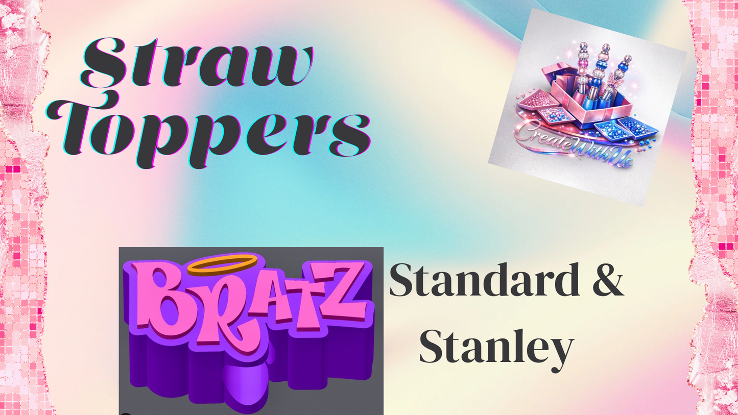 3D Straw Toppers (10 for $25) Same Toppers -Wholesale