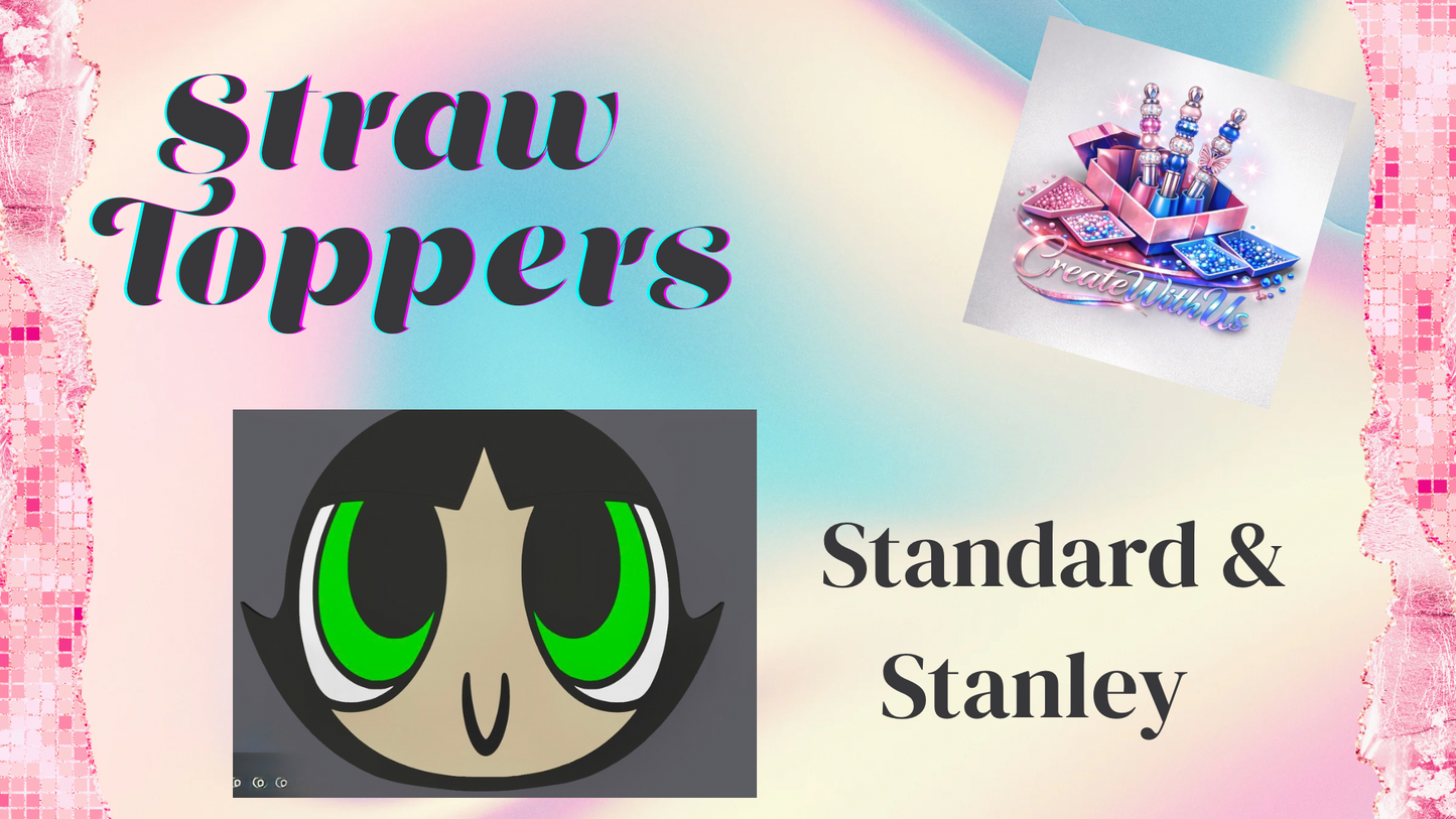 3D Straw Toppers (10 for $25) Same Toppers -Wholesale
