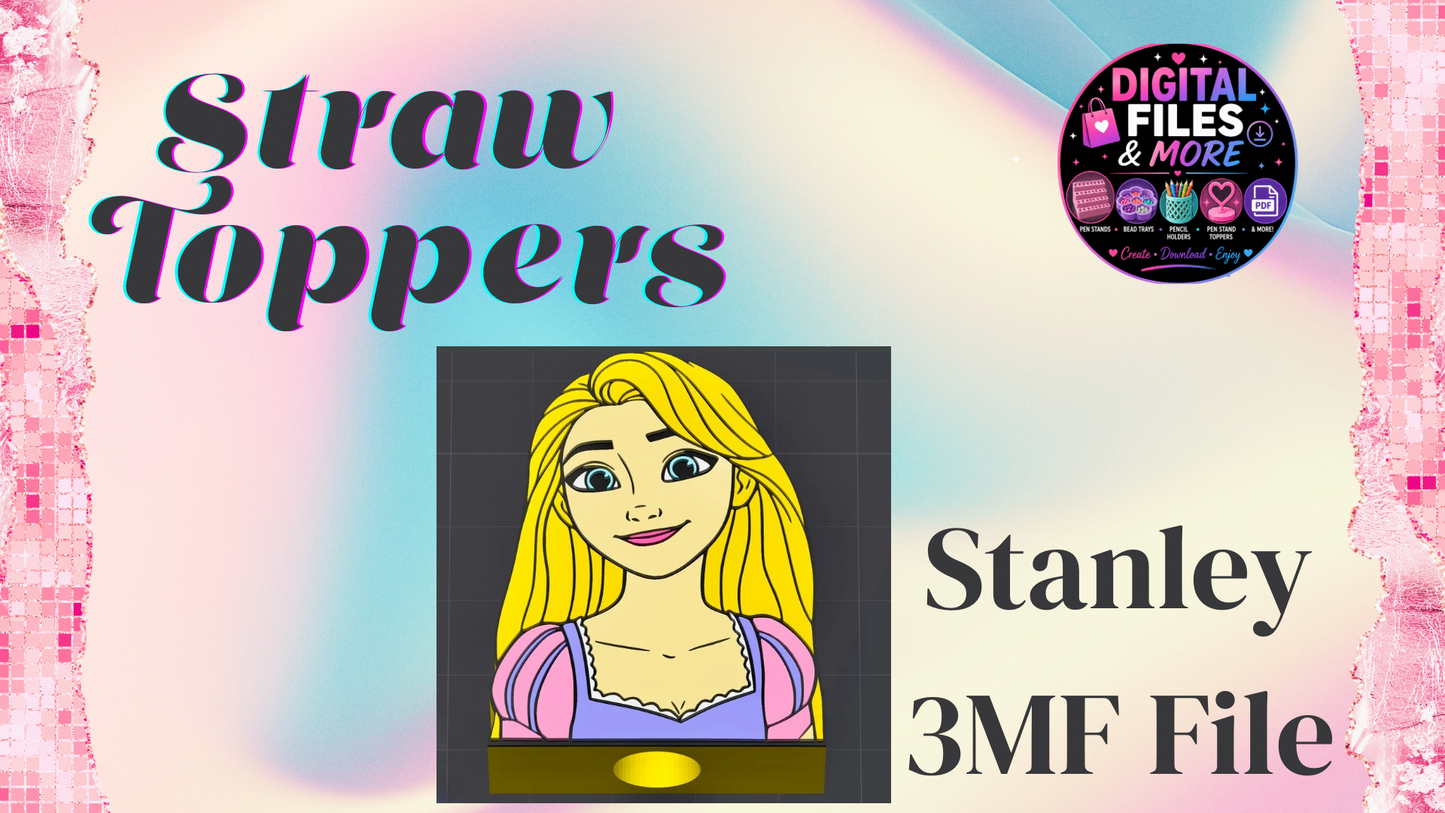 3D Straw Toppers (10 for $25) Same Toppers -Wholesale