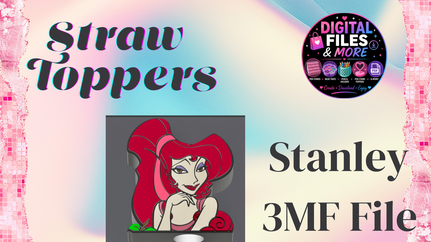 3D Straw Toppers (10 for $25) Same Toppers -Wholesale