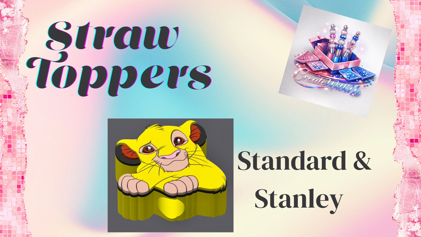 3D Straw Toppers (10 for $25) Same Toppers -Wholesale