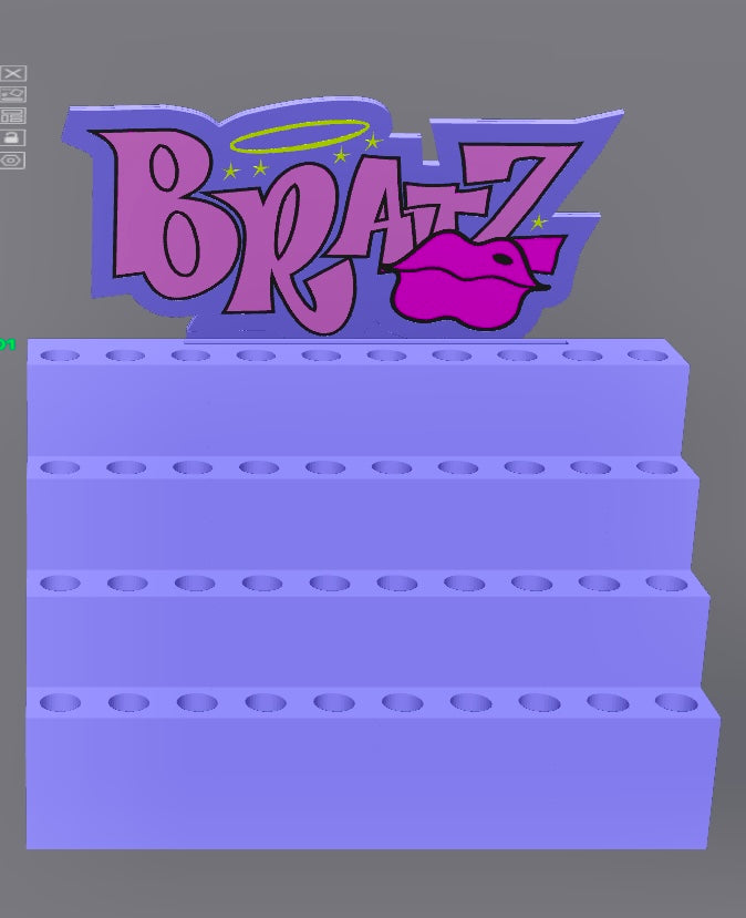 3D logo Character Stand (40 slots) Rhinestone Pen Stand