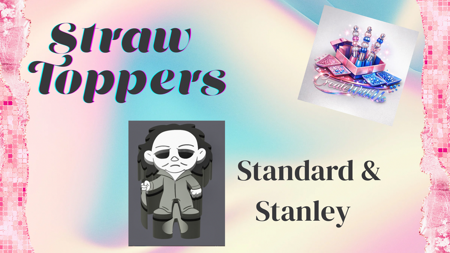 3D Straw Toppers (10 for $25) Same Toppers -Wholesale