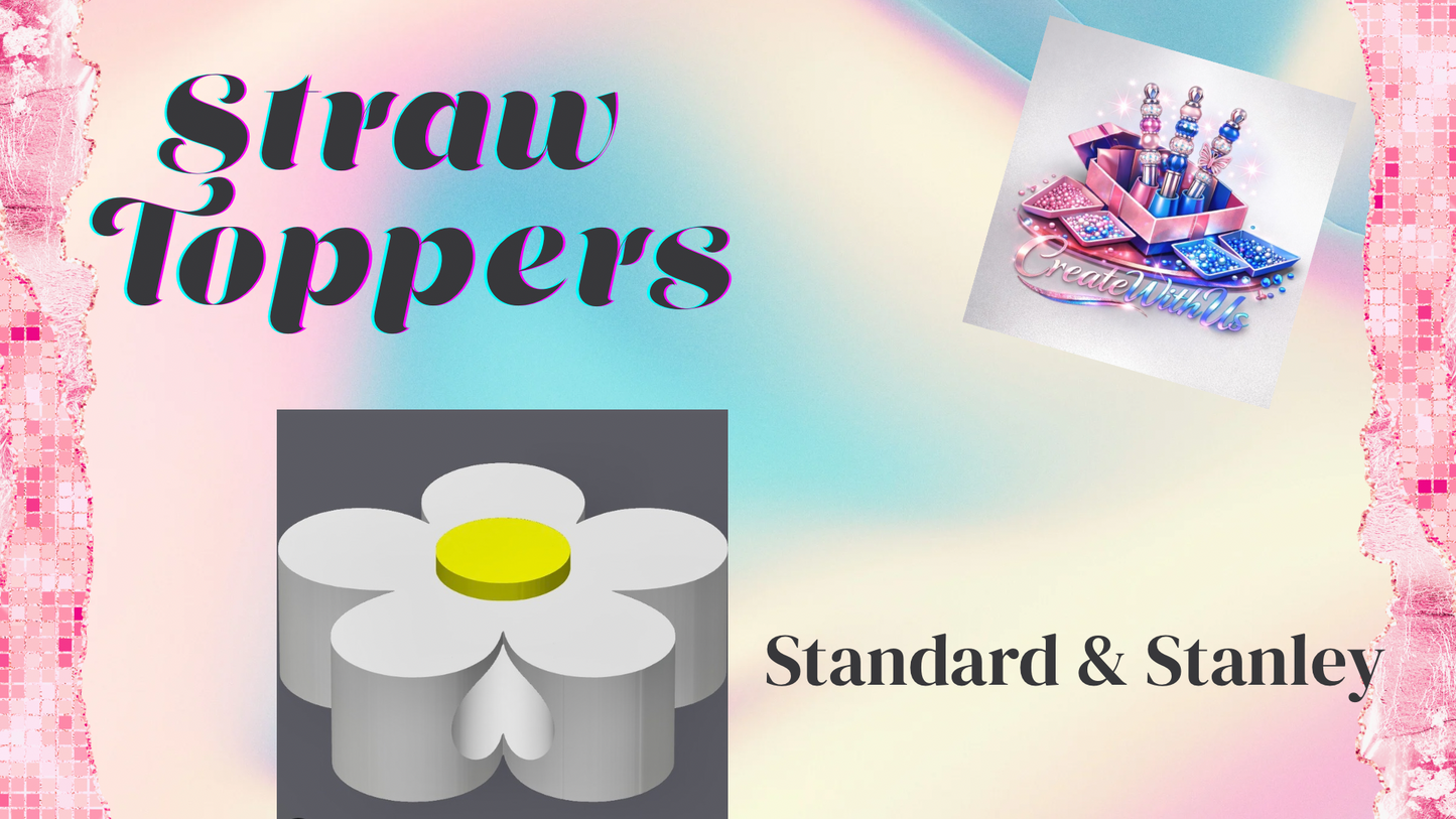 3D Straw Toppers (10 for $25) Same Toppers -Wholesale