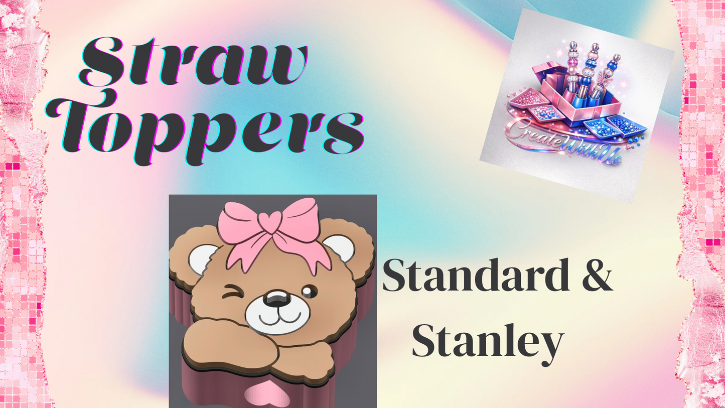 3D Straw Toppers (10 for $25) Same Toppers -Wholesale