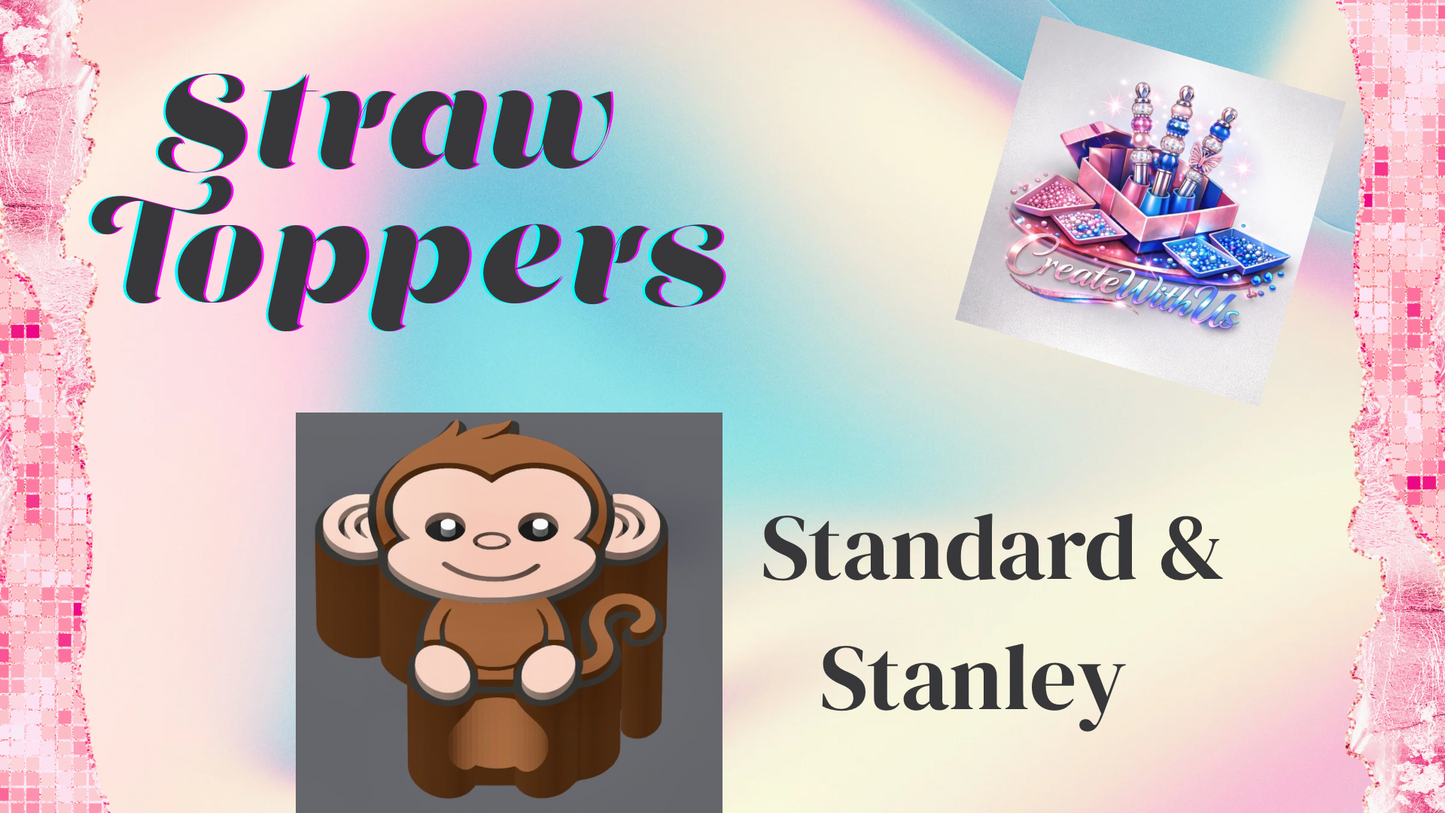 3D Straw Toppers (10 for $25) Same Toppers -Wholesale