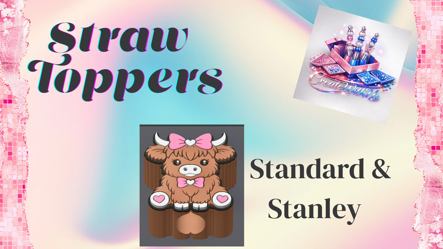 3D Straw Toppers (10 for $25) Same Toppers -Wholesale