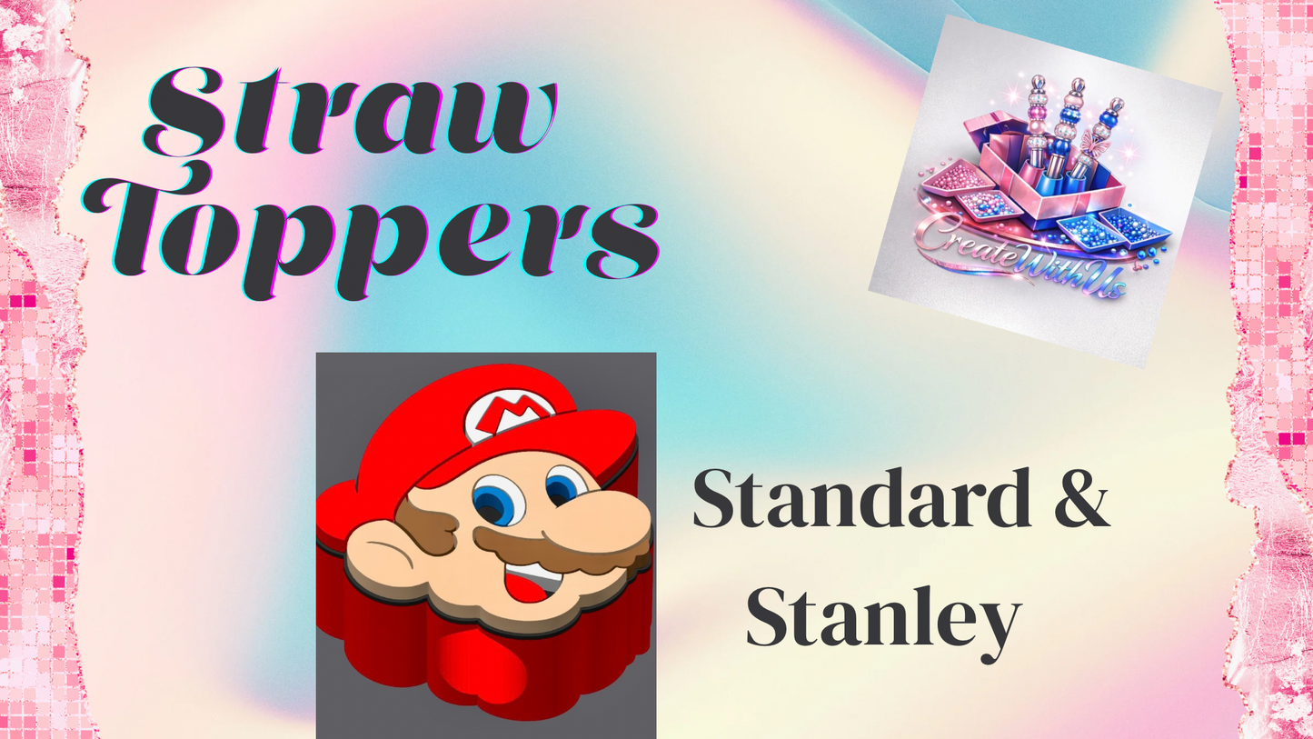3D Straw Toppers (10 for $25) Same Toppers -Wholesale