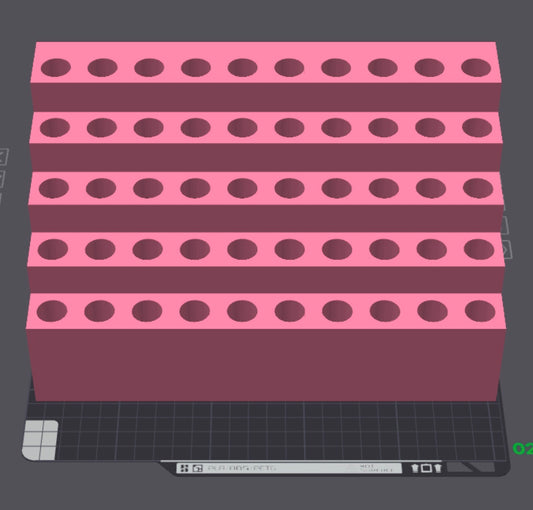 50 Slot Pen Stand 16mm w/Choice of Color/Topper and Name Plate