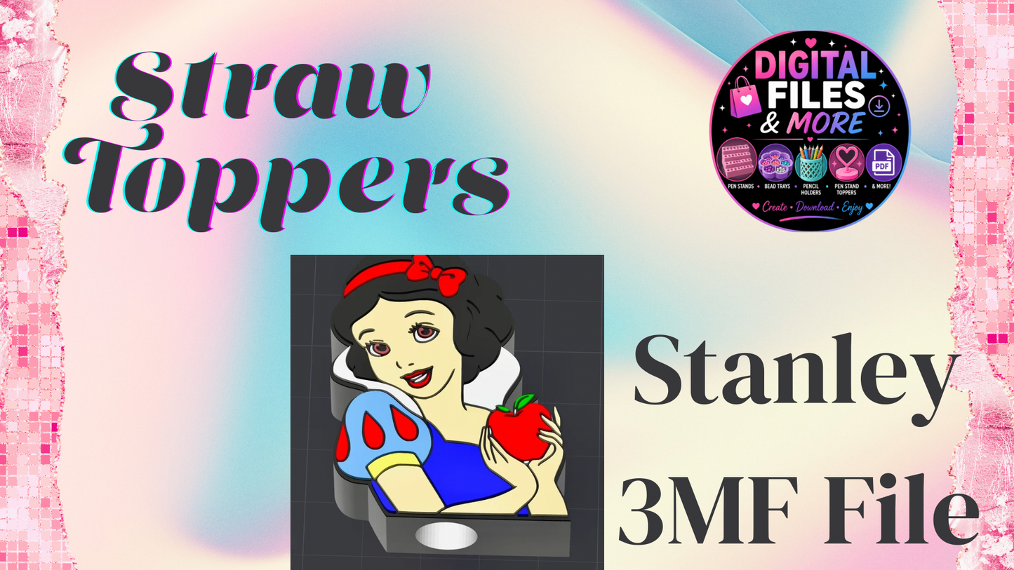 3D Straw Toppers (10 for $25) Same Toppers -Wholesale