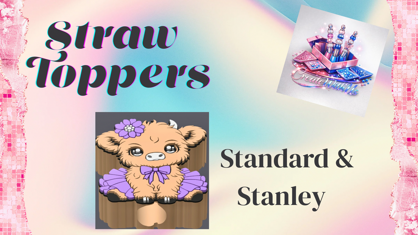 3D Straw Toppers (10 for $25) Same Toppers -Wholesale