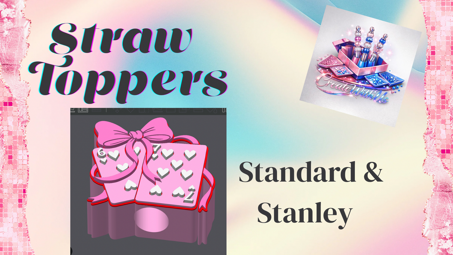 3D Straw Toppers (10 for $25) Same Toppers -Wholesale