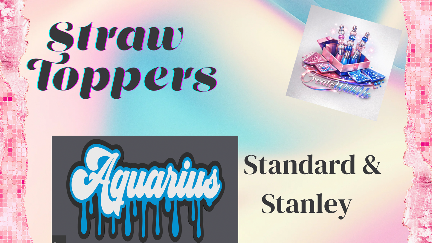 3D Straw Toppers (10 for $25) Same Toppers -Wholesale