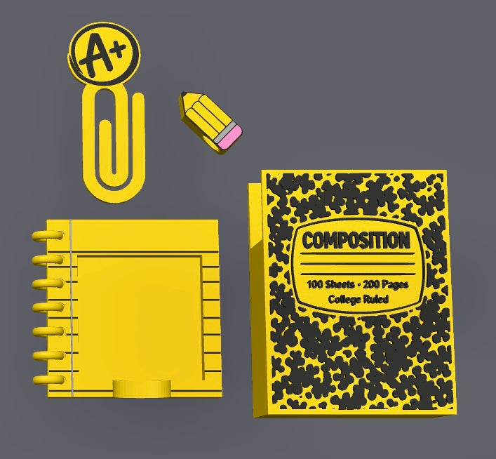 3D Bundles (Straw Topper, Paper Clip, Sticky Note Holder & Pencil/Pen Holder)