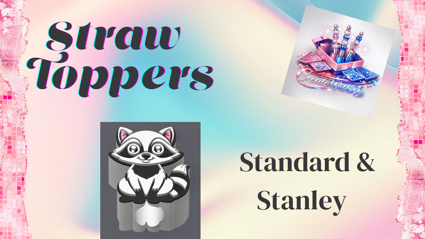 3D Straw Toppers (10 for $25) Same Toppers -Wholesale