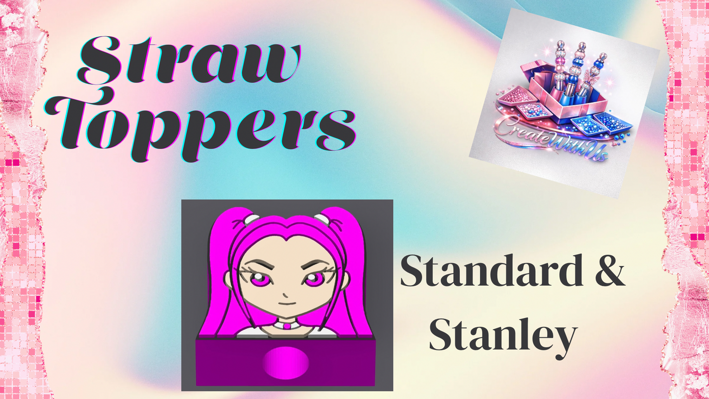 3D Straw Toppers (10 for $25) Same Toppers -Wholesale