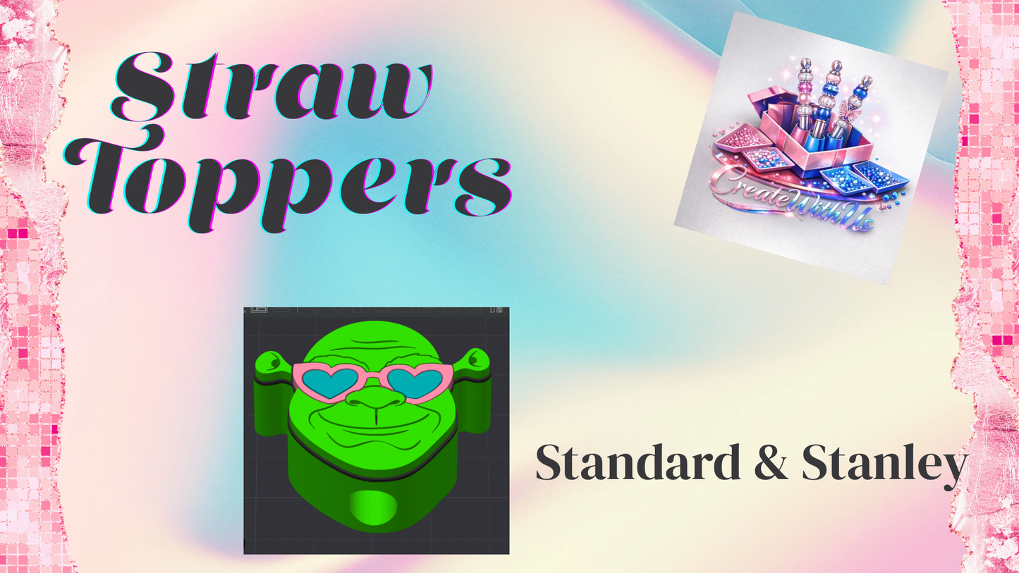 3D Straw Toppers (10 for $25) Same Toppers -Wholesale