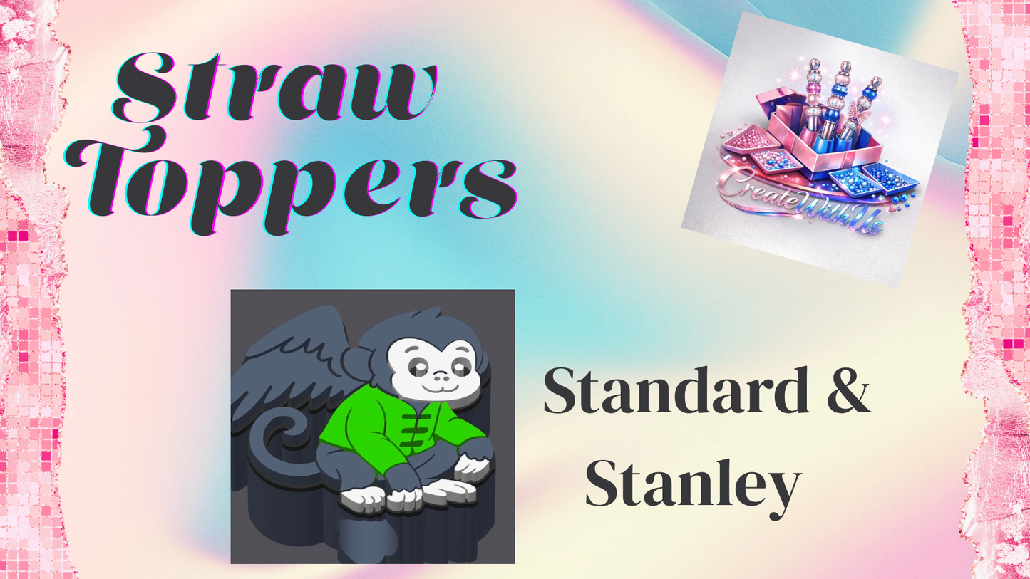 3D Straw Toppers (10 for $25) Same Toppers -Wholesale