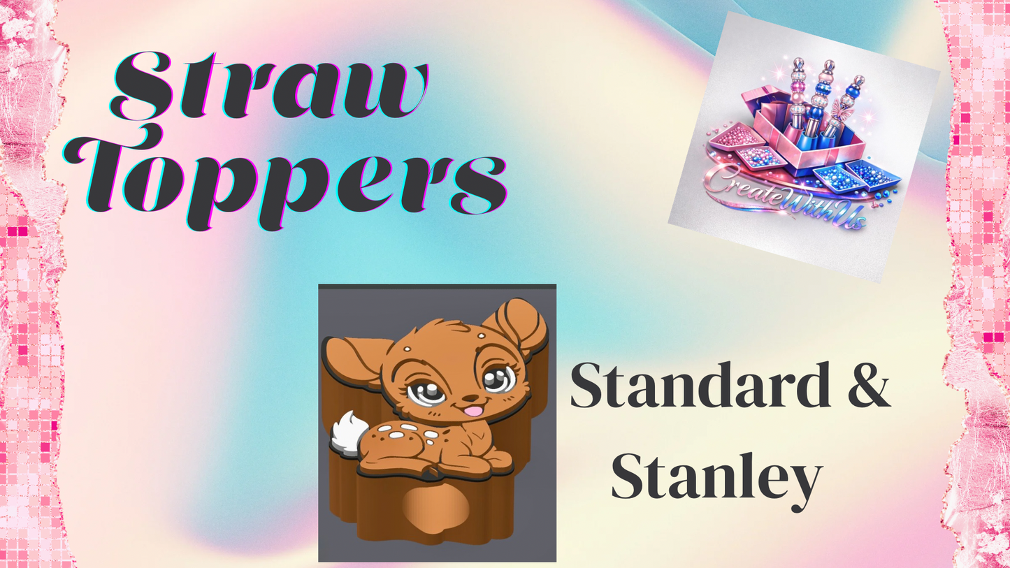 3D Straw Toppers (10 for $25) Same Toppers -Wholesale