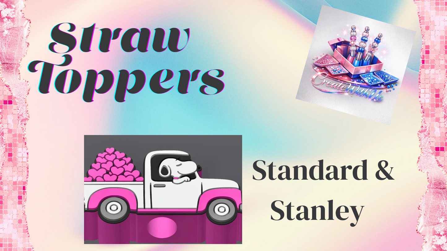 3D Straw Toppers (10 for $25) Same Toppers -Wholesale
