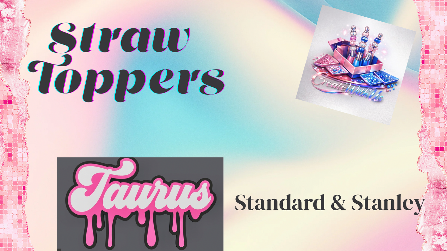 3D Straw Toppers (10 for $25) Same Toppers -Wholesale