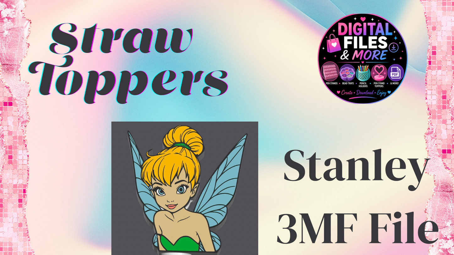 3D Straw Toppers (10 for $25) Same Toppers -Wholesale