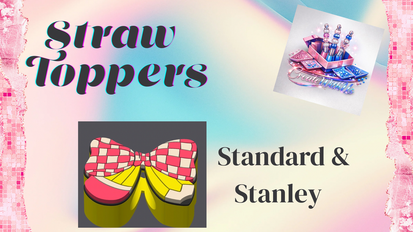 3D Straw Toppers (10 for $25) Same Toppers -Wholesale