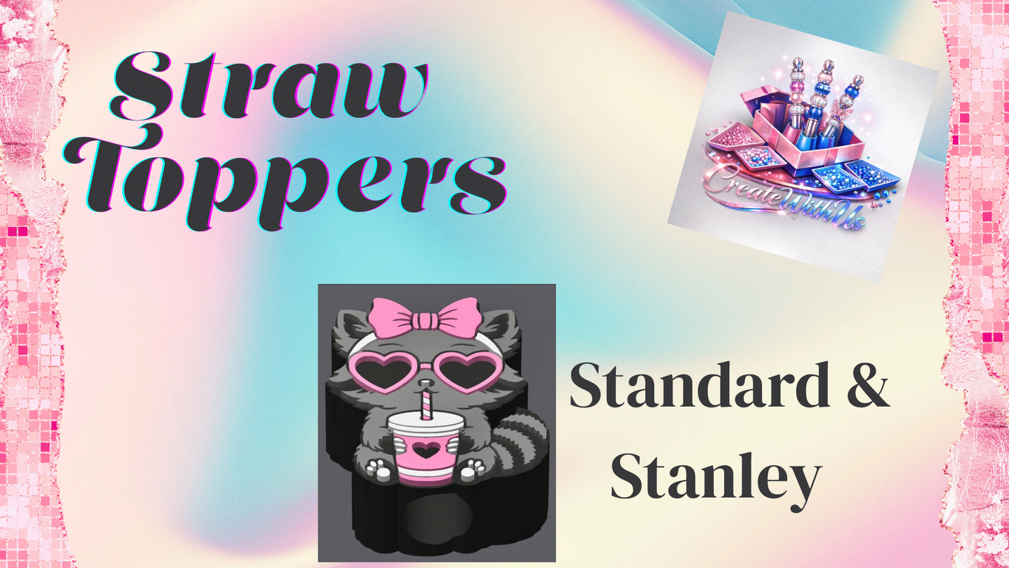 3D Straw Toppers (10 for $25) Same Toppers -Wholesale