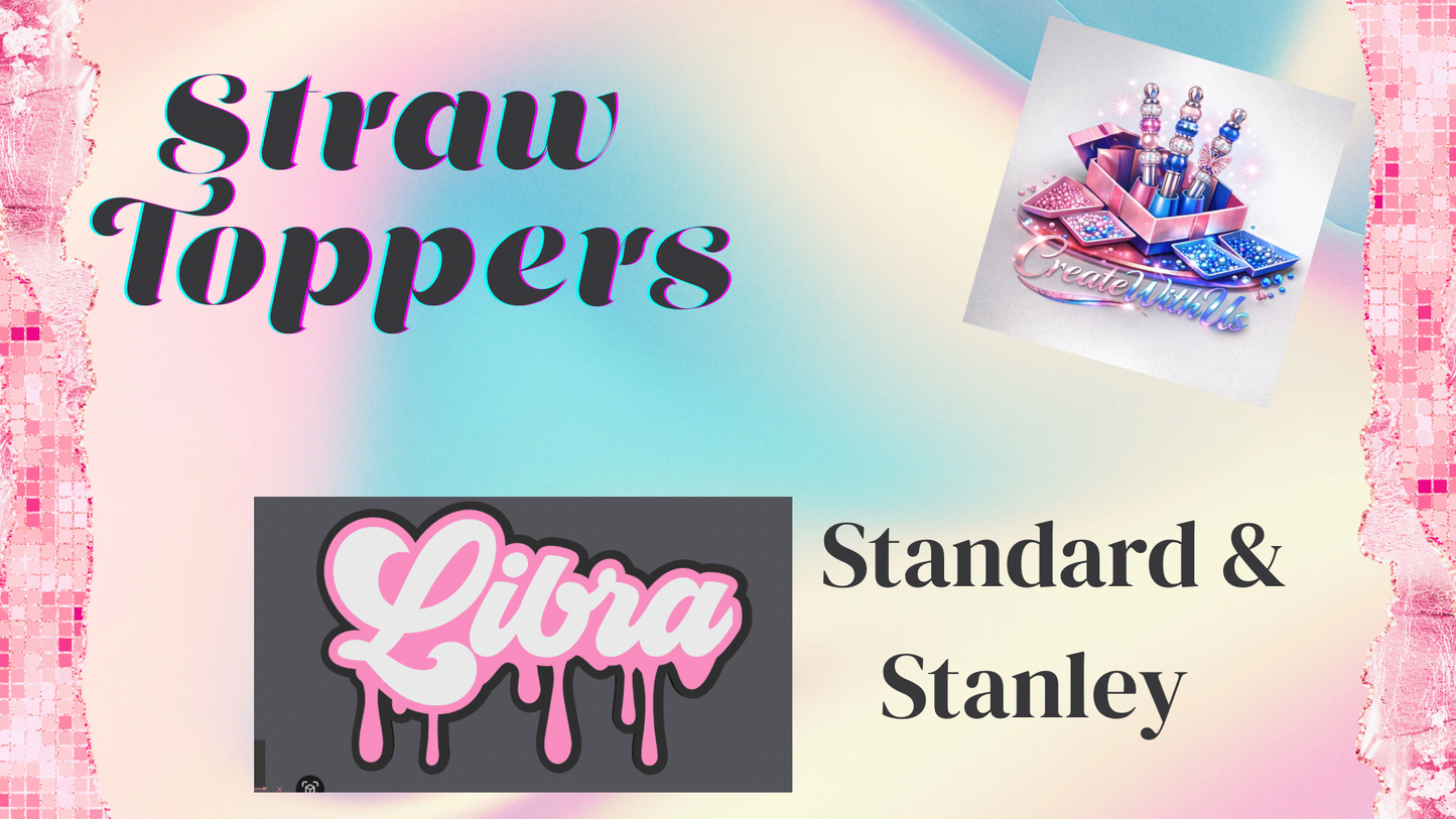 3D Straw Toppers (10 for $25) Same Toppers -Wholesale