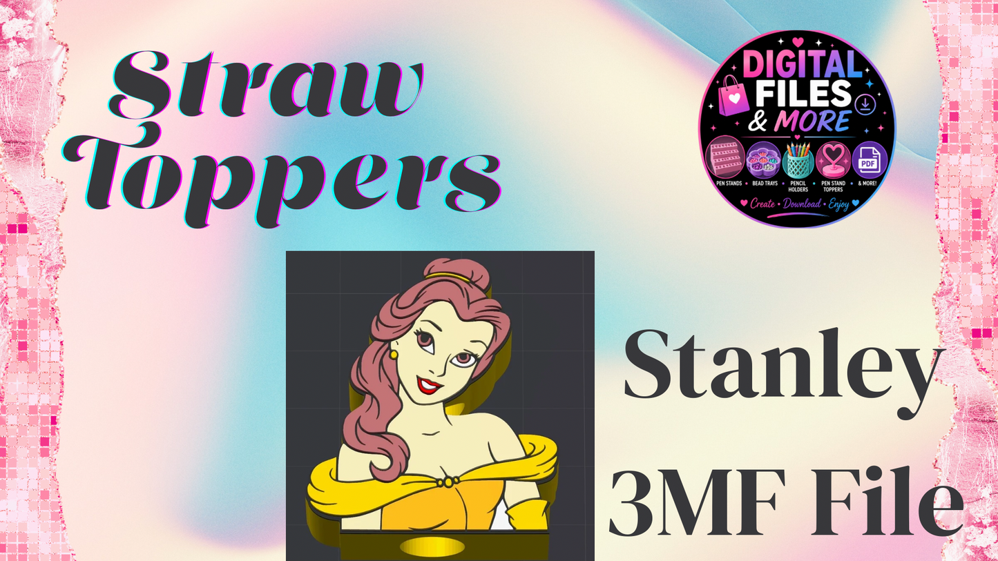 3D Straw Toppers (10 for $25) Same Toppers -Wholesale