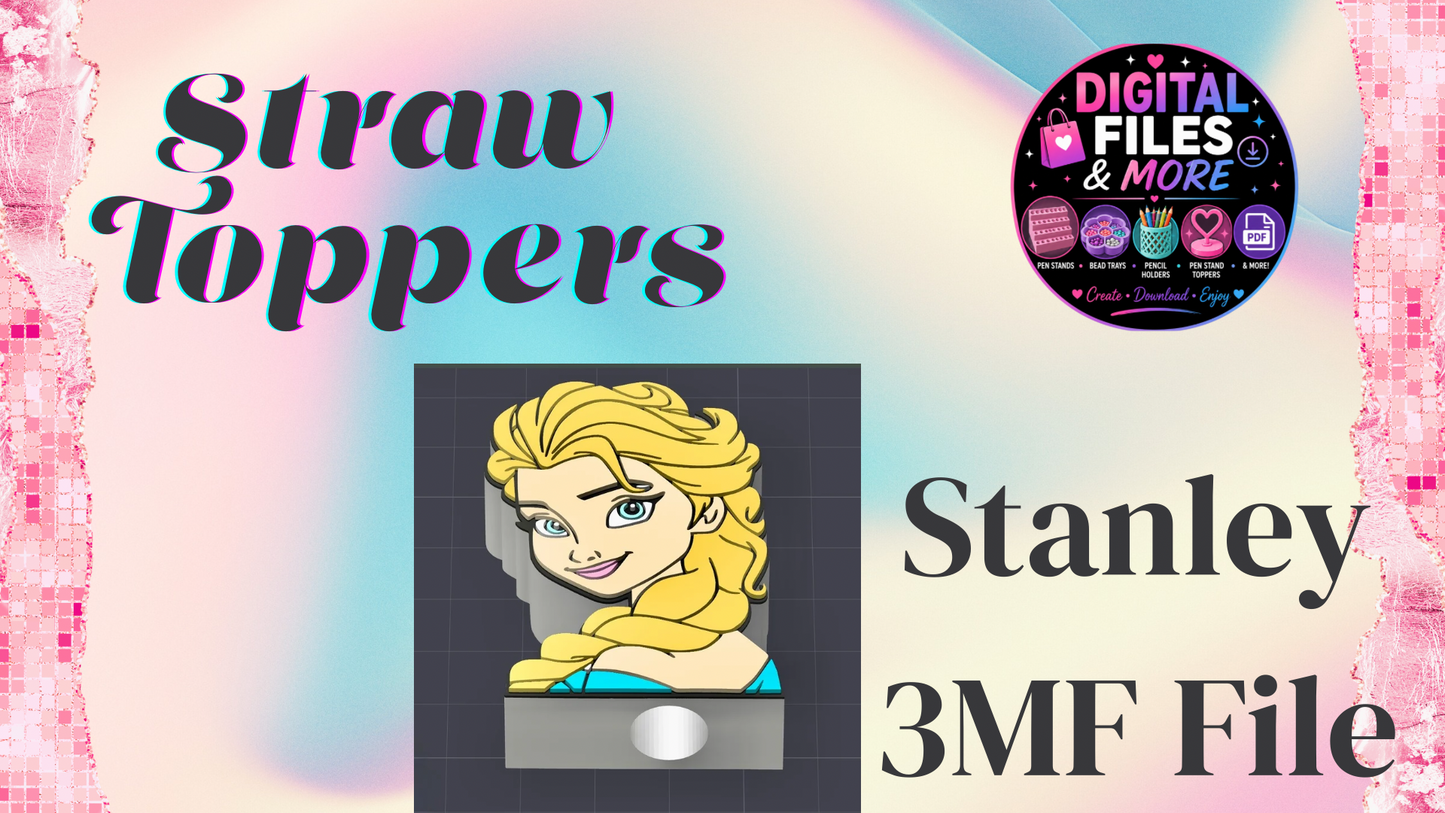 3D Straw Toppers (10 for $25) Same Toppers -Wholesale