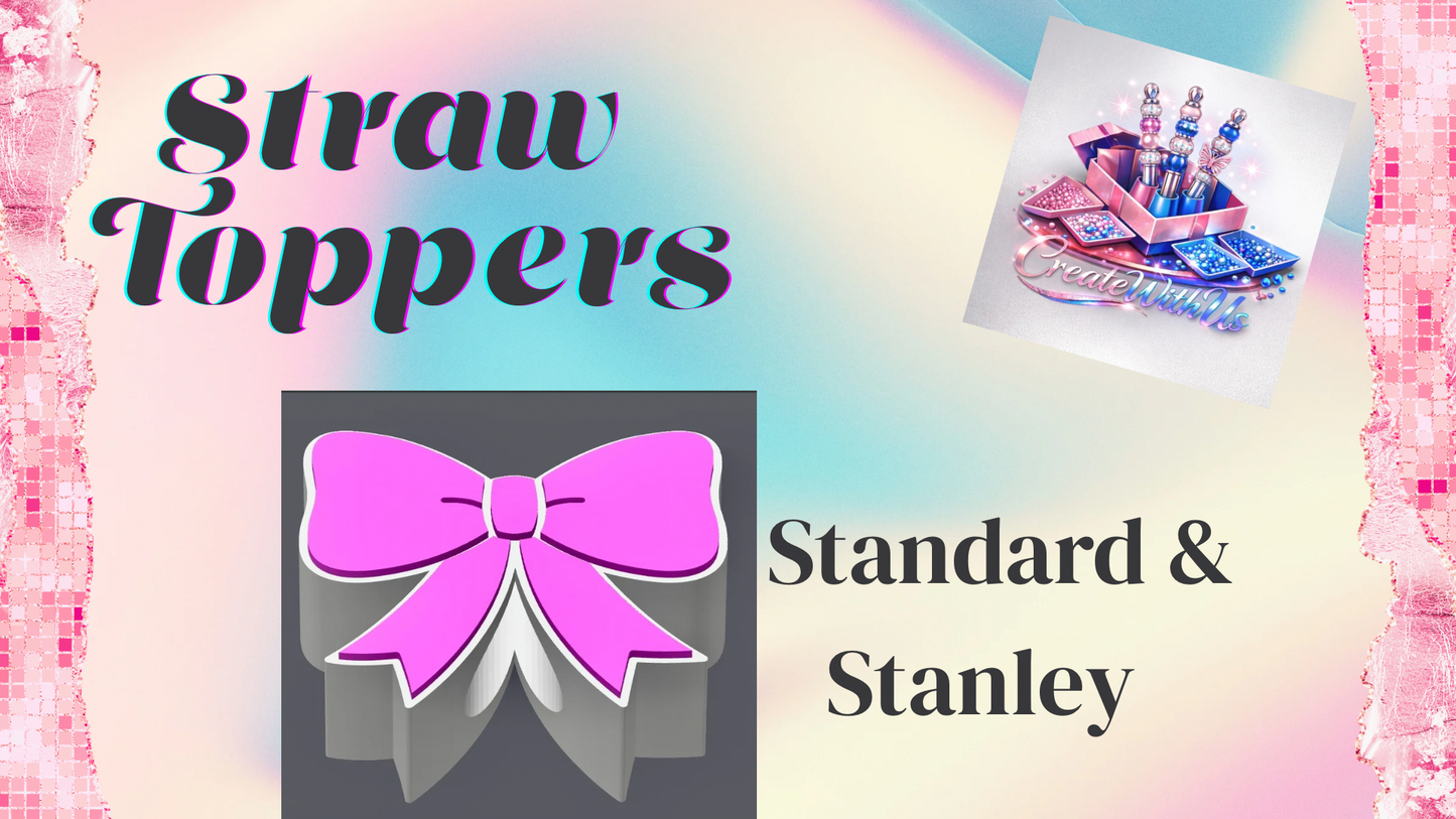 3D Straw Toppers (10 for $25) Same Toppers -Wholesale